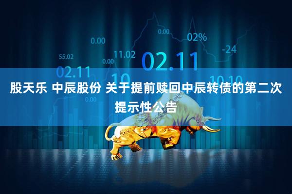 股天乐 中辰股份 关于提前赎回中辰转债的第二次提示性公告